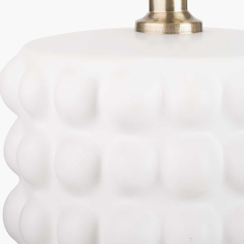 Sohan White Bobbled Ceramic Tall Table Lamp - Base Only