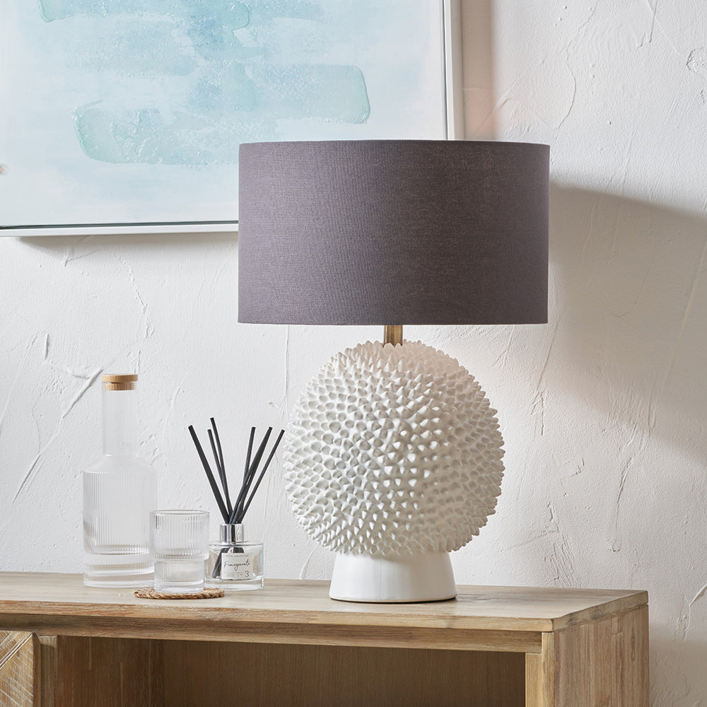 Wrenley Cream Ceramic Sea Urchin Table Lamp - Base Only