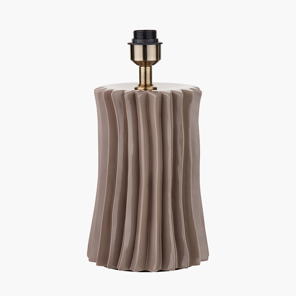 Devony Taupe Pleated Ceramic Table Lamp - Base Only