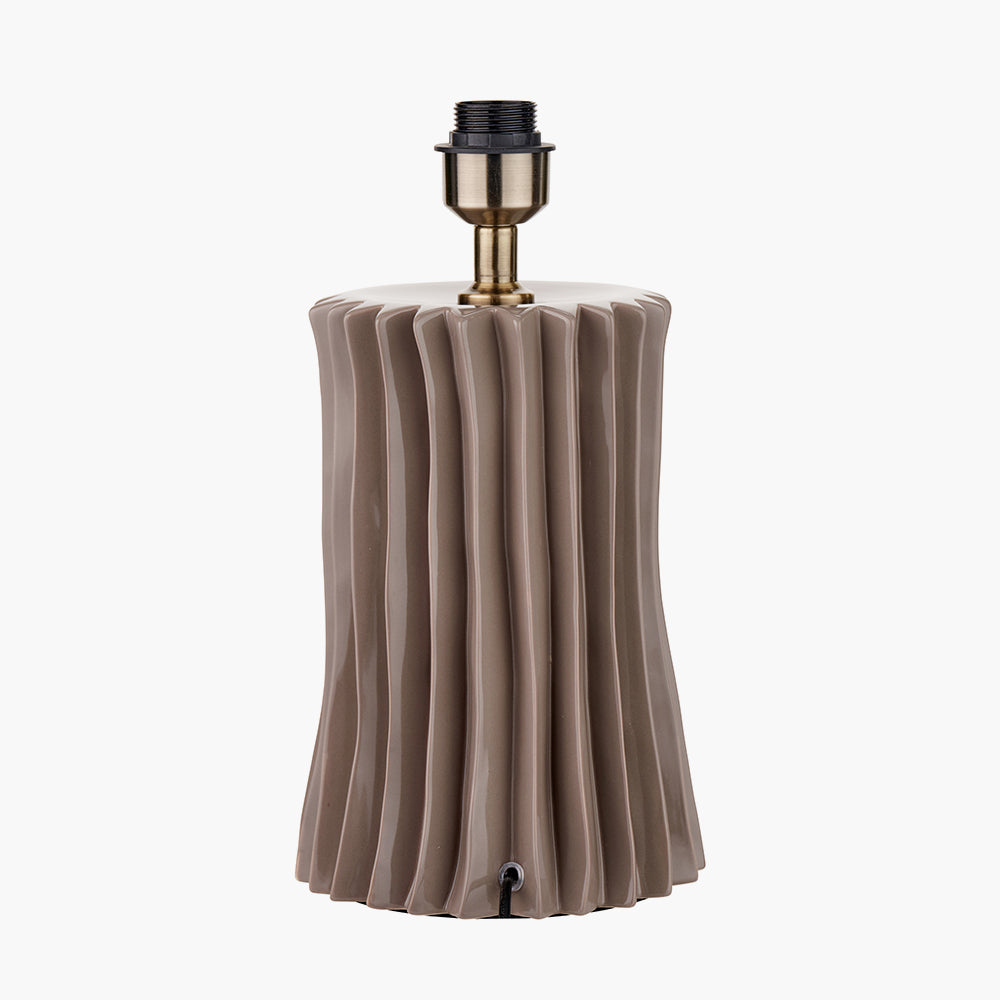 Devony Taupe Pleated Ceramic Table Lamp - Base Only