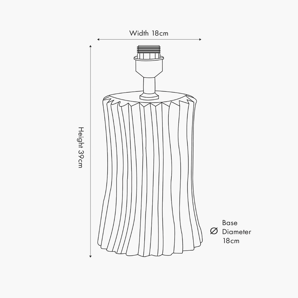 Devony Taupe Pleated Ceramic Table Lamp - Base Only