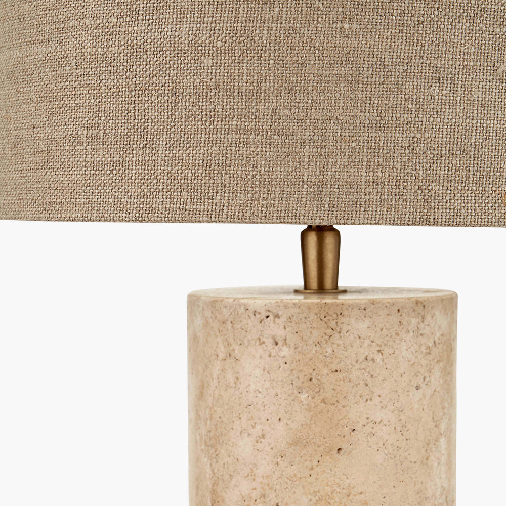 Kanoa Natural Marble Limestone Cylinder Table Lamp