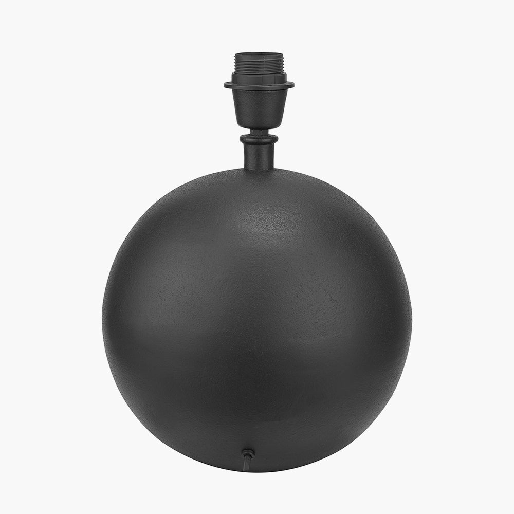 Benio Matt Black Metal Spherical Table Lamp - Base Only