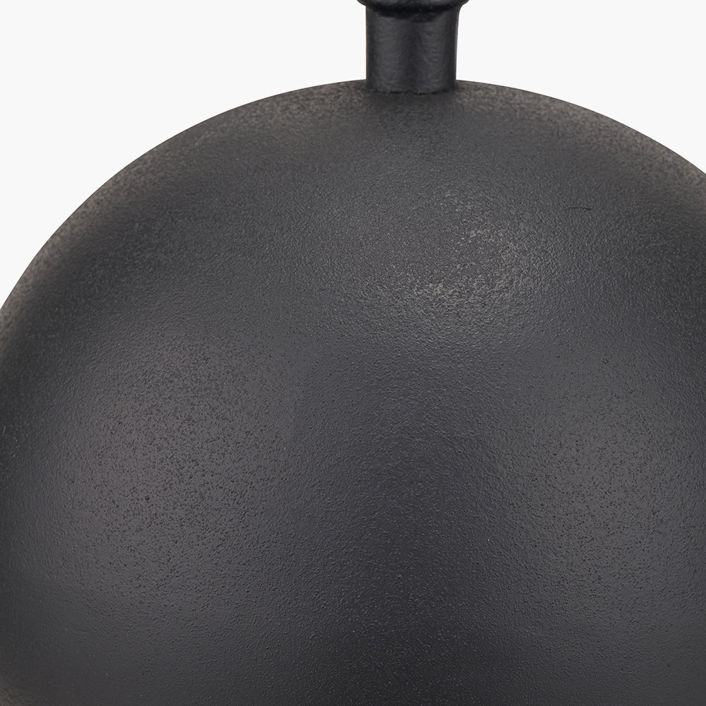 Benio Matt Black Metal Spherical Table Lamp - Base Only