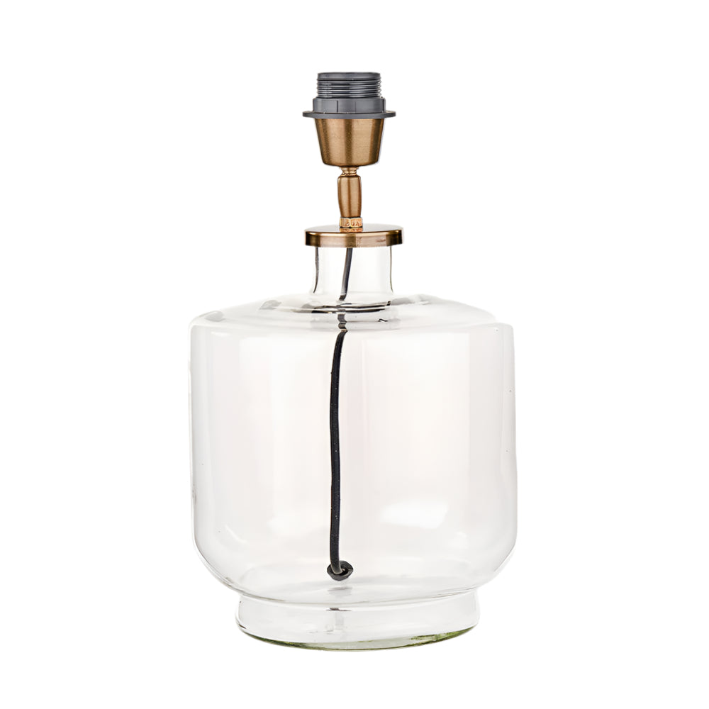 Josie Clear Glass and Antique Brass Metal Table Lamp Base