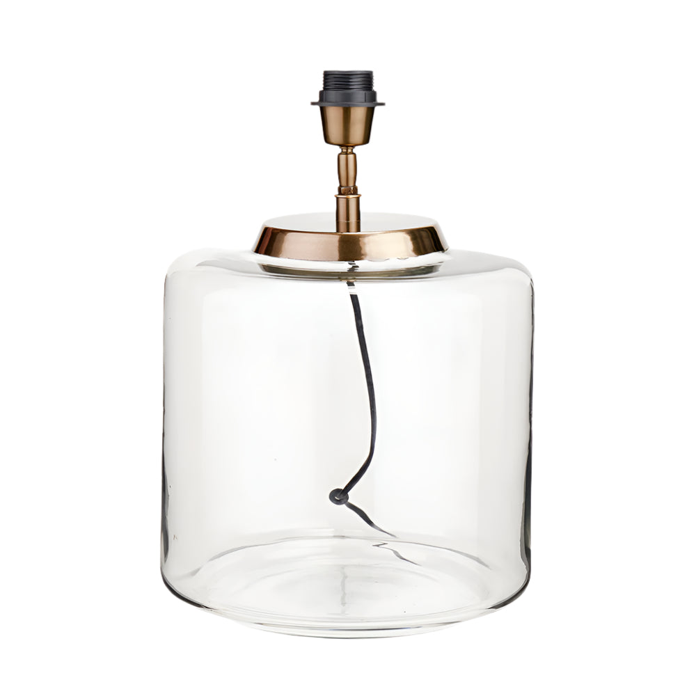 Josie Clear Glass and Antique Brass Metal Large Table Lamp Base