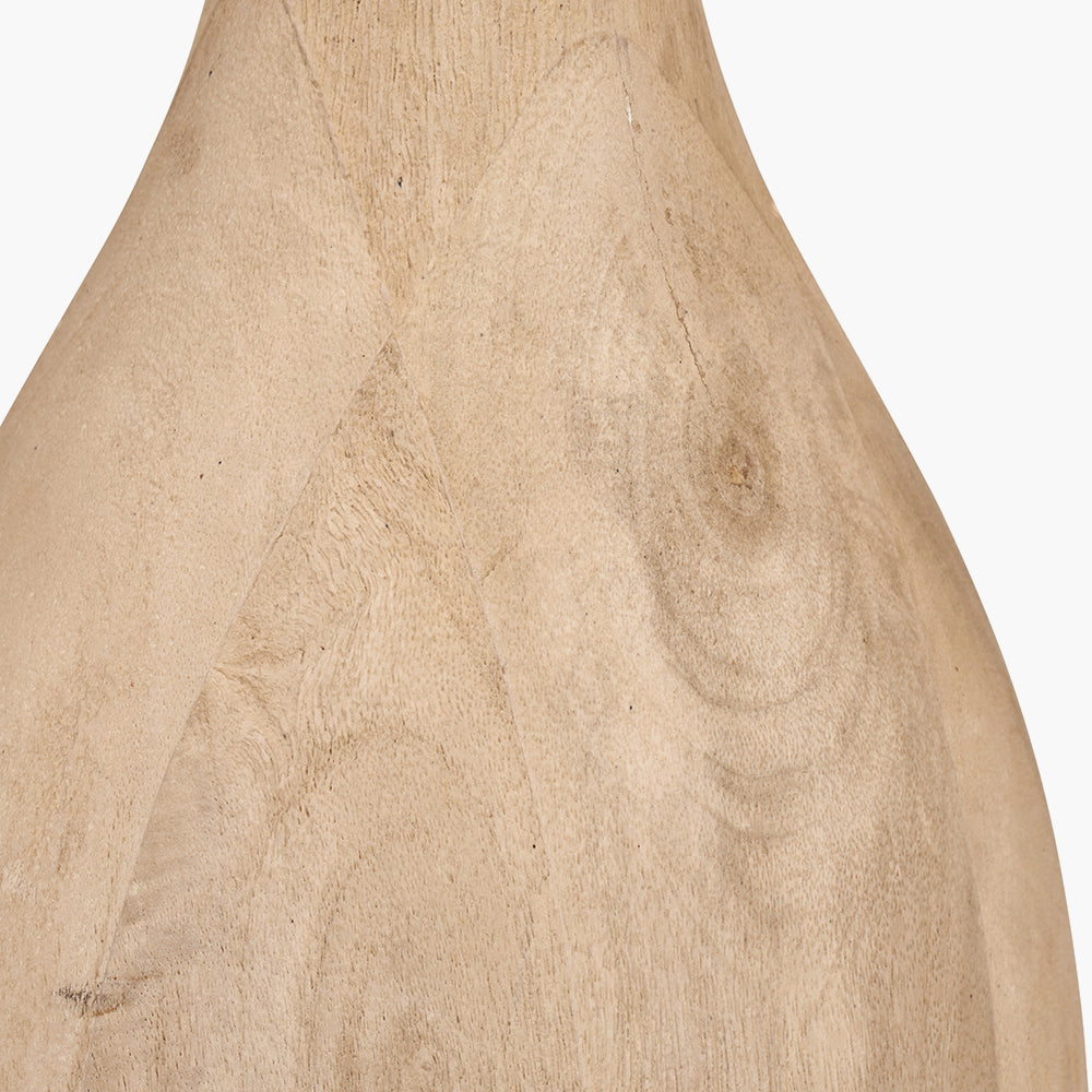 Corella Natural Mango Wood Curved Table Lamp - Base Only