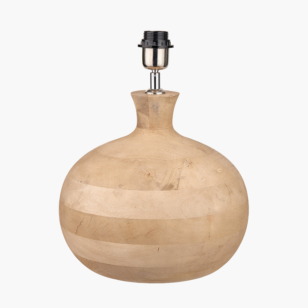 Kiah Natural Mango Wood Round Table Lamp - Base Only