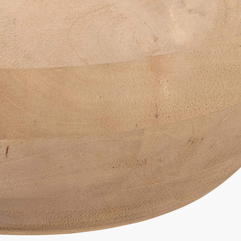 Kiah Natural Mango Wood Round Table Lamp - Base Only