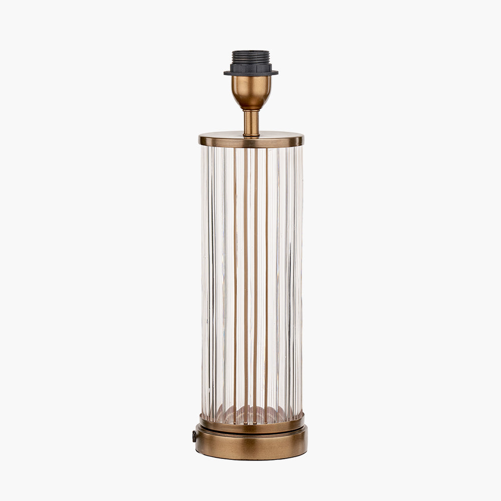 Ciara Clear Glass & Antique Brass Metal Table Lamp - Base Only