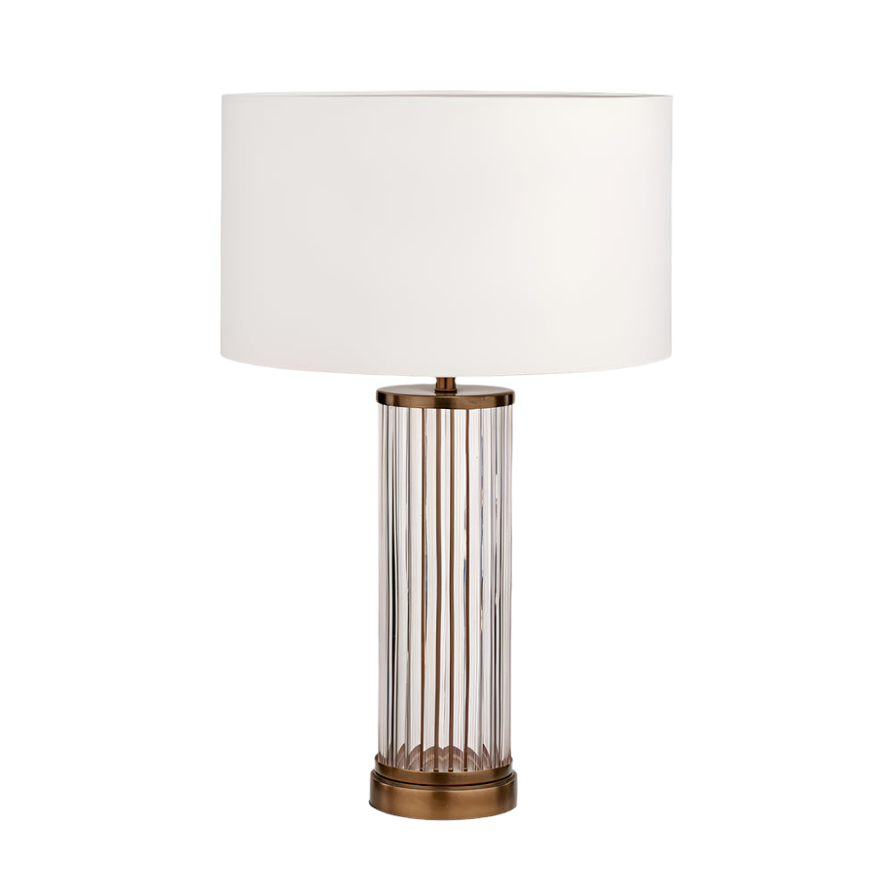 Ciara Clear Glass & Antique Brass Metal Table Lamp - Base Only