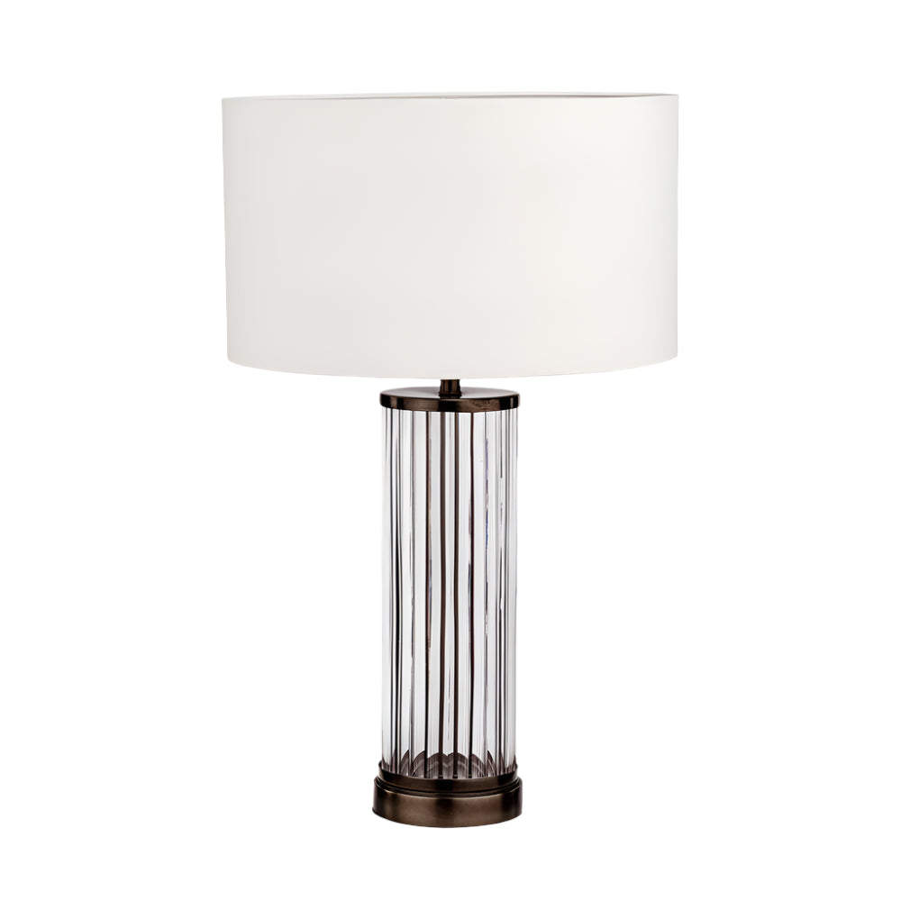 Ciara Clear Glass & Antique Bronze Metal Table Lamp - Base Only