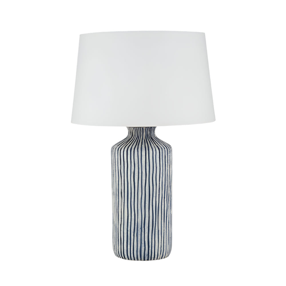 Bude Blue & White Stripe Stoneware Table Lamp - Base Only