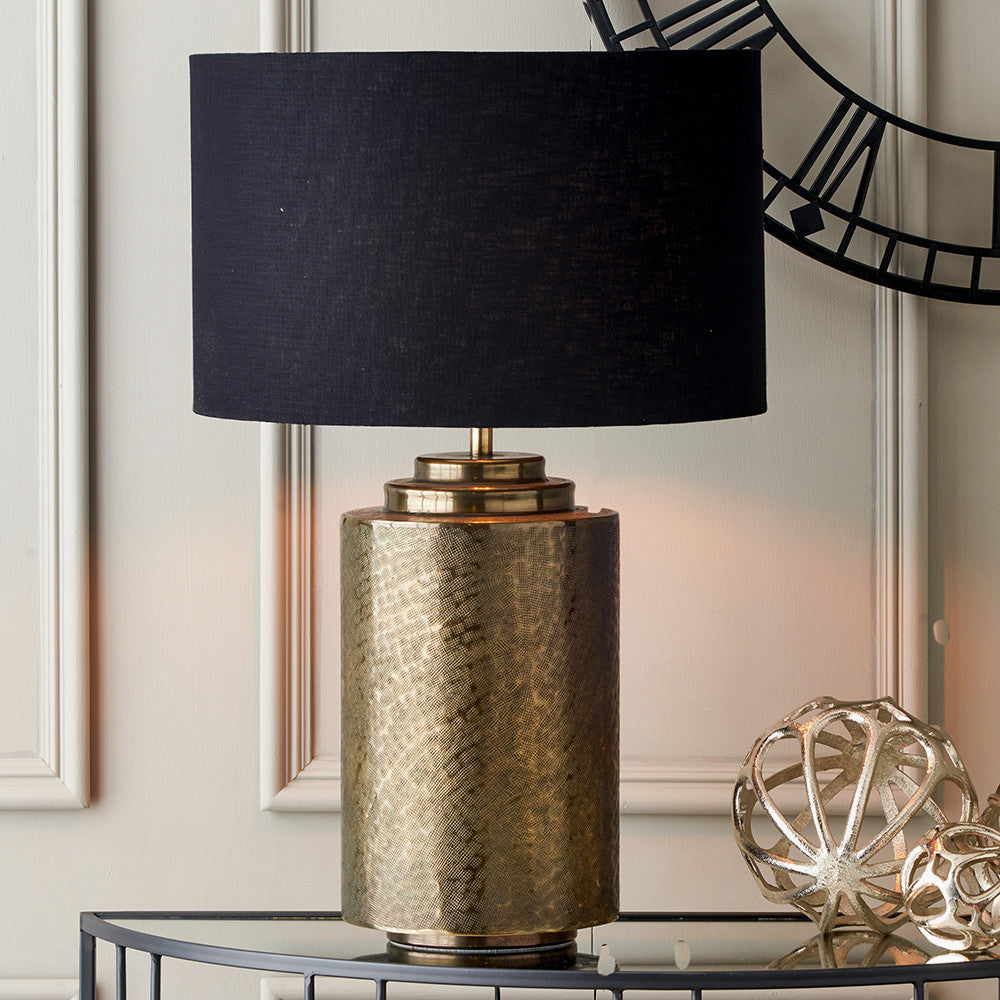 Zuri Large Antique Brass Metal Pot Table Lamp - Base Only