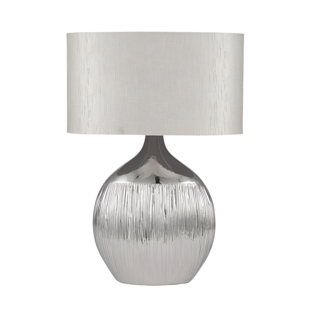 Gemini Silver Etched Ceramic Table Lamp