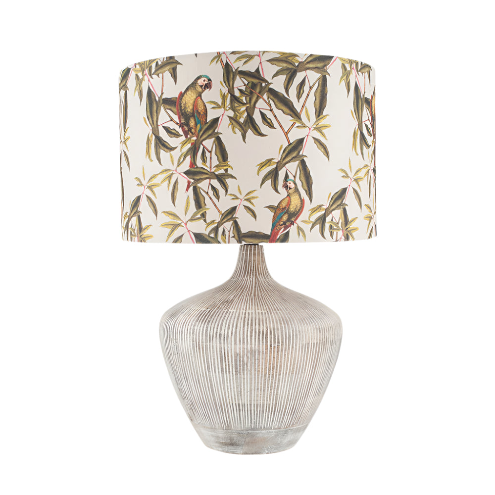 Manaia White Wash Textured Wood Table Lamp - Base Only