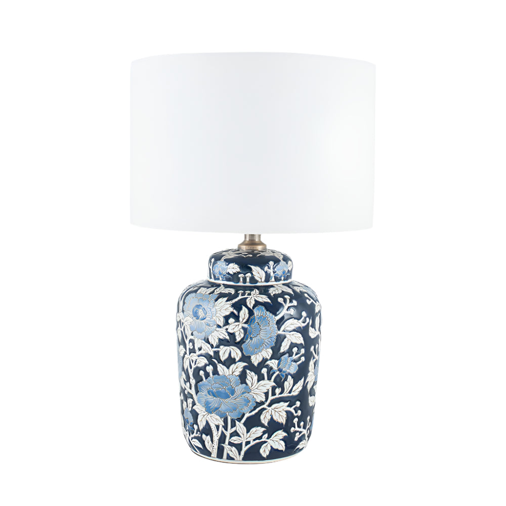 Fleur Blue Floral Ceramic Table Lamp Base