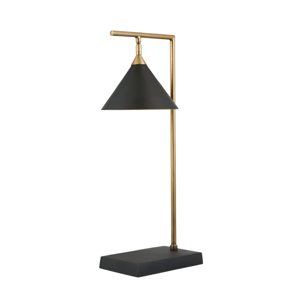 Zeta Matt Black & Antique Brass Table Lamp