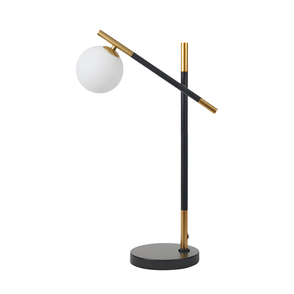 Wanda White Orb & Black Metal Table Lamp