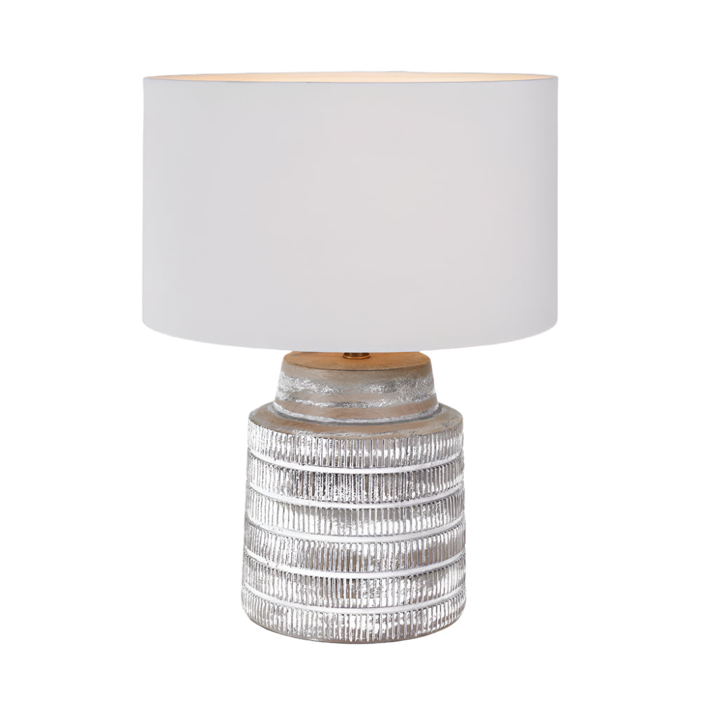 Paihia White Wash Wood Textured Short Table Lamp - Base Only