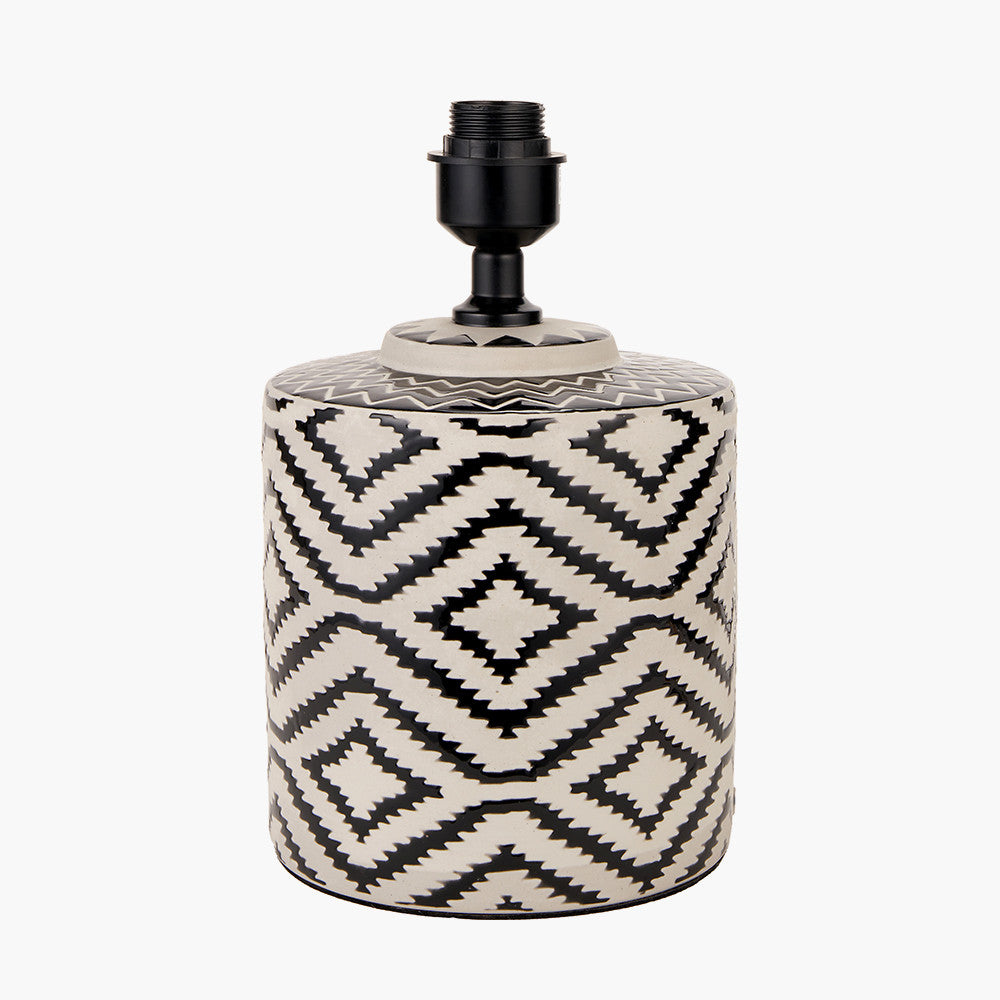 Chirala Black & White Ikat Ceramic Table Lamp - Base Only - CLEARANCE