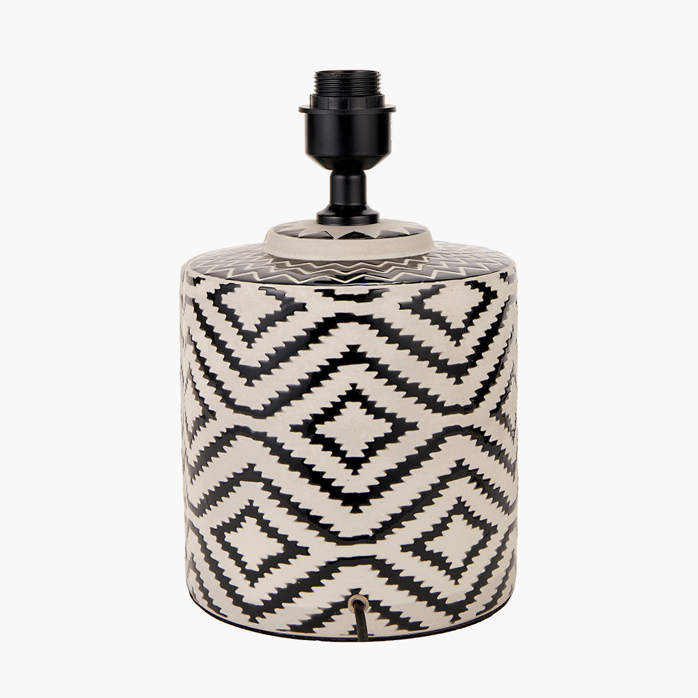Chirala Black & White Ikat Ceramic Table Lamp - Base Only - CLEARANCE