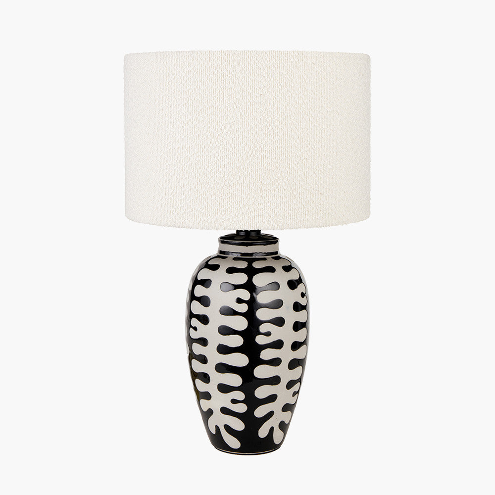Elkorn Black & White Tall Coral Ceramic Table Lamp - Base Only