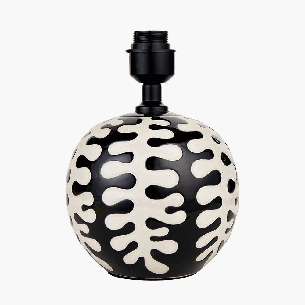 Elkorn Black & White Coral Ceramic Table Lamp - Base Only