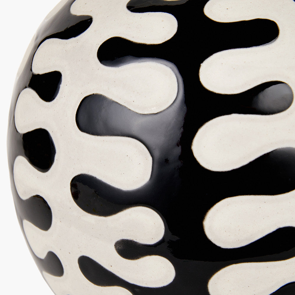 Elkorn Black & White Coral Ceramic Table Lamp - Base Only
