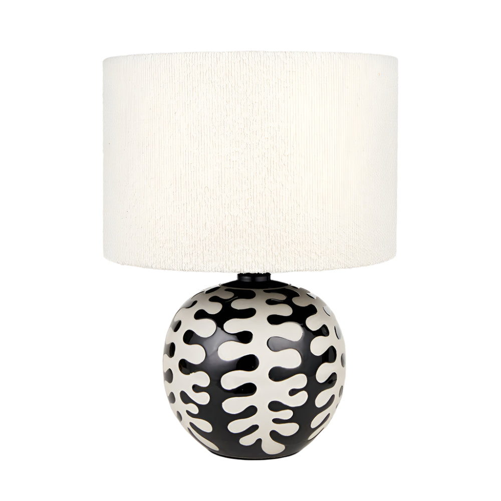 Elkorn Black & White Coral Ceramic Table Lamp - Base Only
