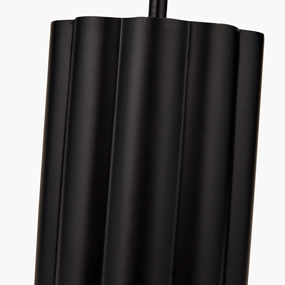 Petula Black Metal Scallop Table Lamp - Base Only
