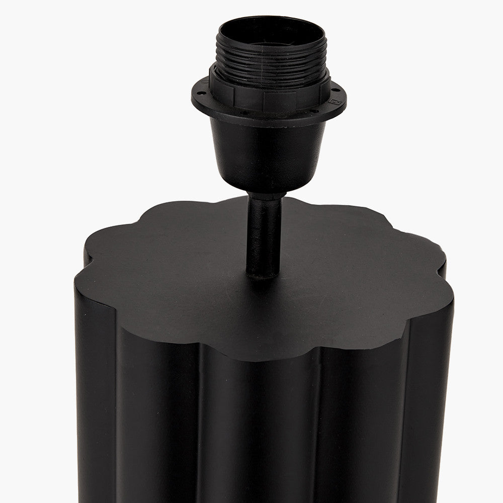 Petula Black Metal Scallop Table Lamp - Base Only