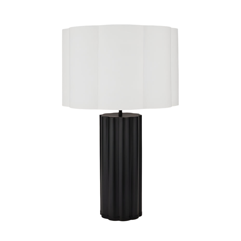 Petula Black Metal Scallop Table Lamp - Base Only