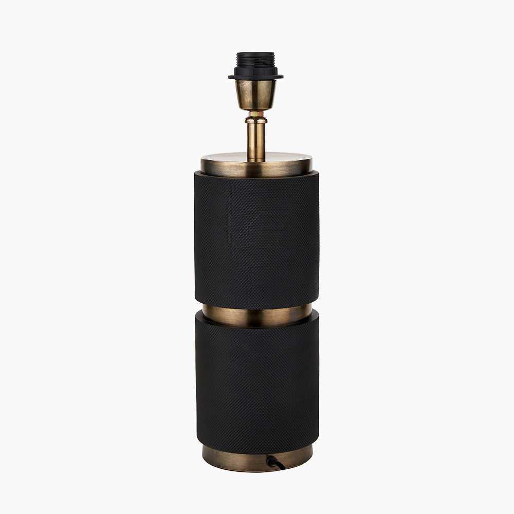 Alnico Black & Brass Metal Textured Table Lamp - Base Only