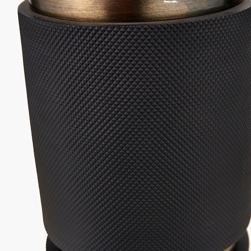 Alnico Black & Brass Metal Textured Table Lamp - Base Only