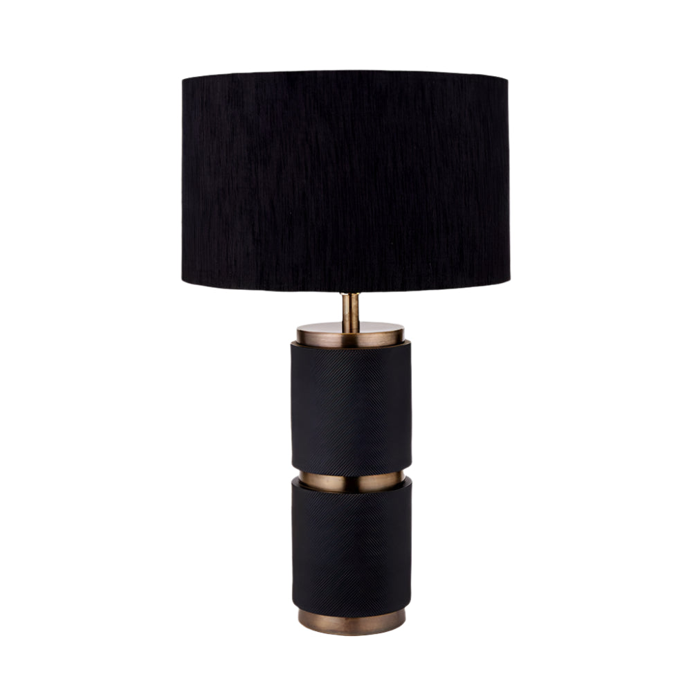 Alnico Black & Brass Metal Textured Table Lamp - Base Only