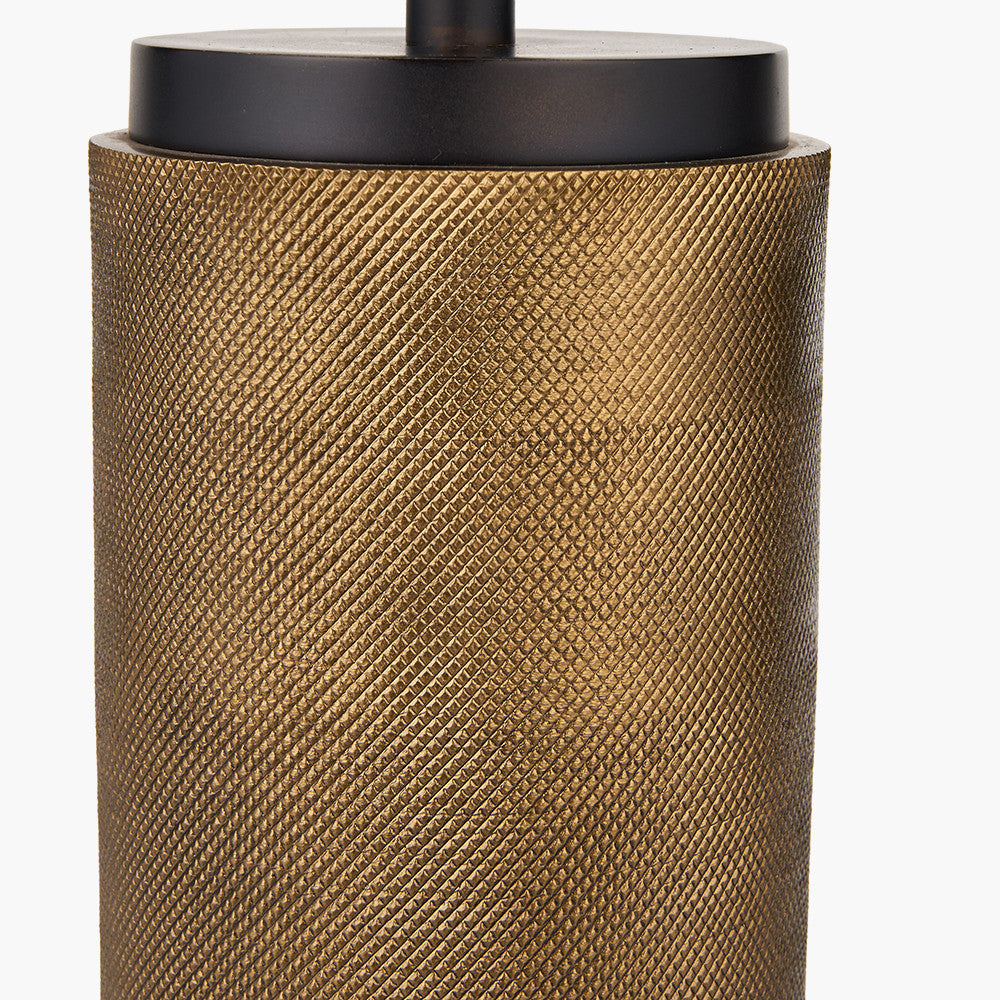Aurelio Brass & Black Metal Textured Table Lamp - Base Only