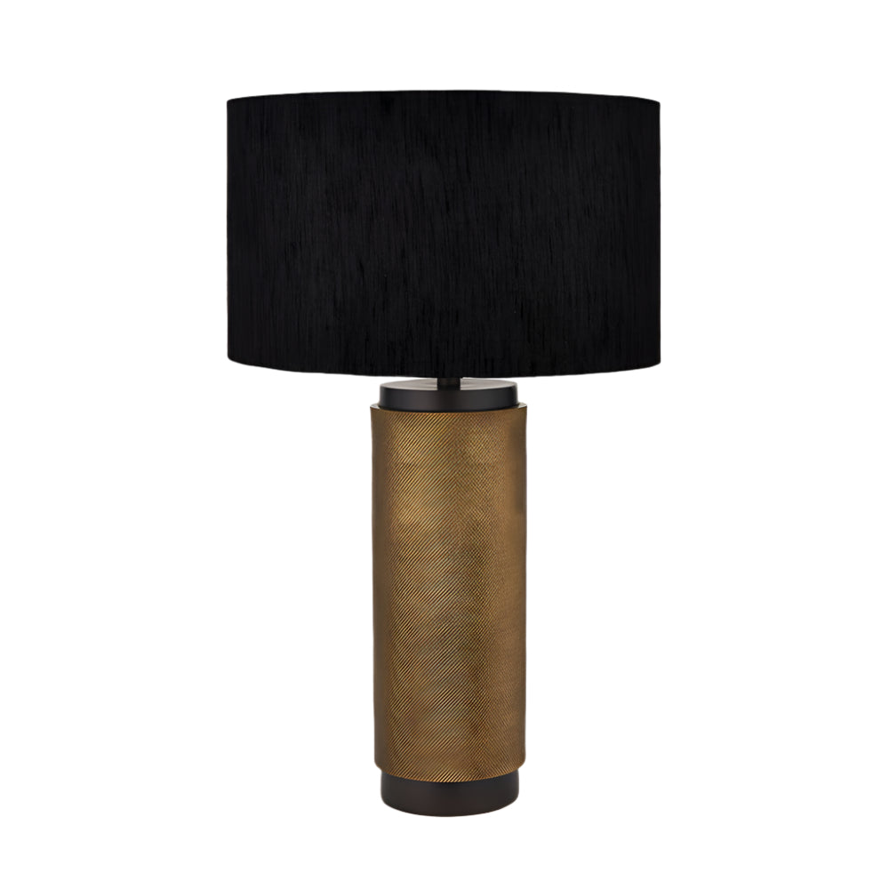Aurelio Brass & Black Metal Textured Table Lamp - Base Only