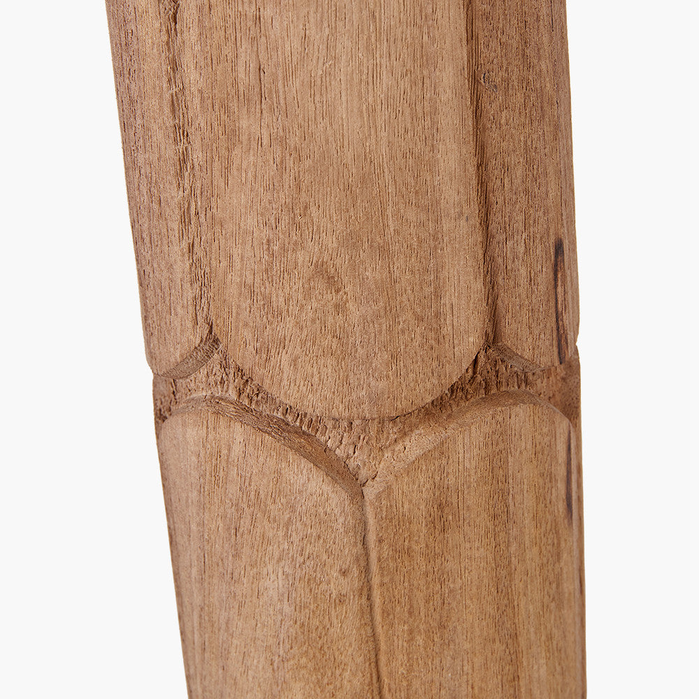 Aurelia Embossed Natural Wood Tall Table Lamp - Base Only