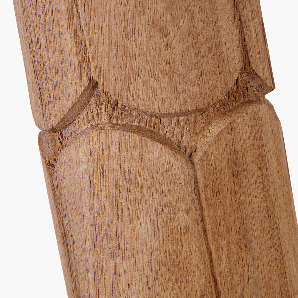 Aurelia Embossed Natural Wood Tall Table Lamp - Base Only