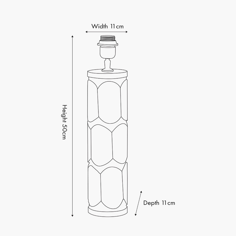 Aurelia Embossed Black Wood Tall Table Lamp - Base Only