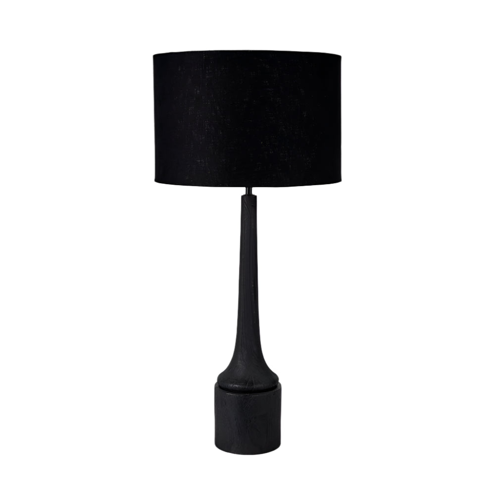 Marin Black Wood Tall Neck Table Lamp - Base Only