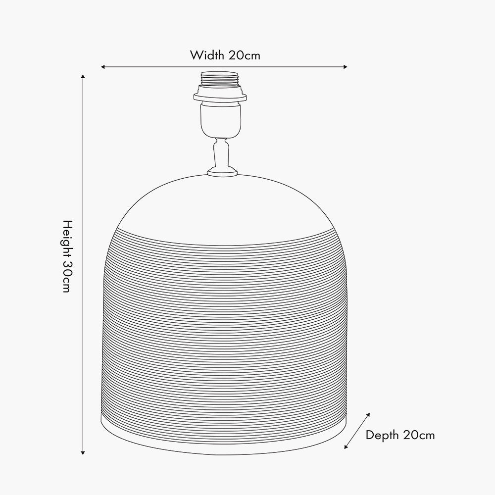 Nelu Natural Engraved Wood Dome Table Lamp - Base Only