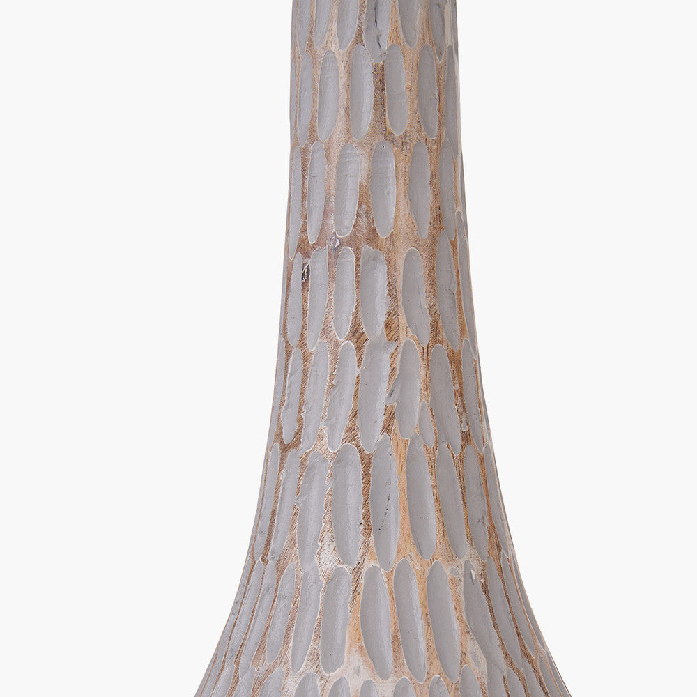 Ioan Grey Engraved Wood Bottle Table Lamp - Base Only