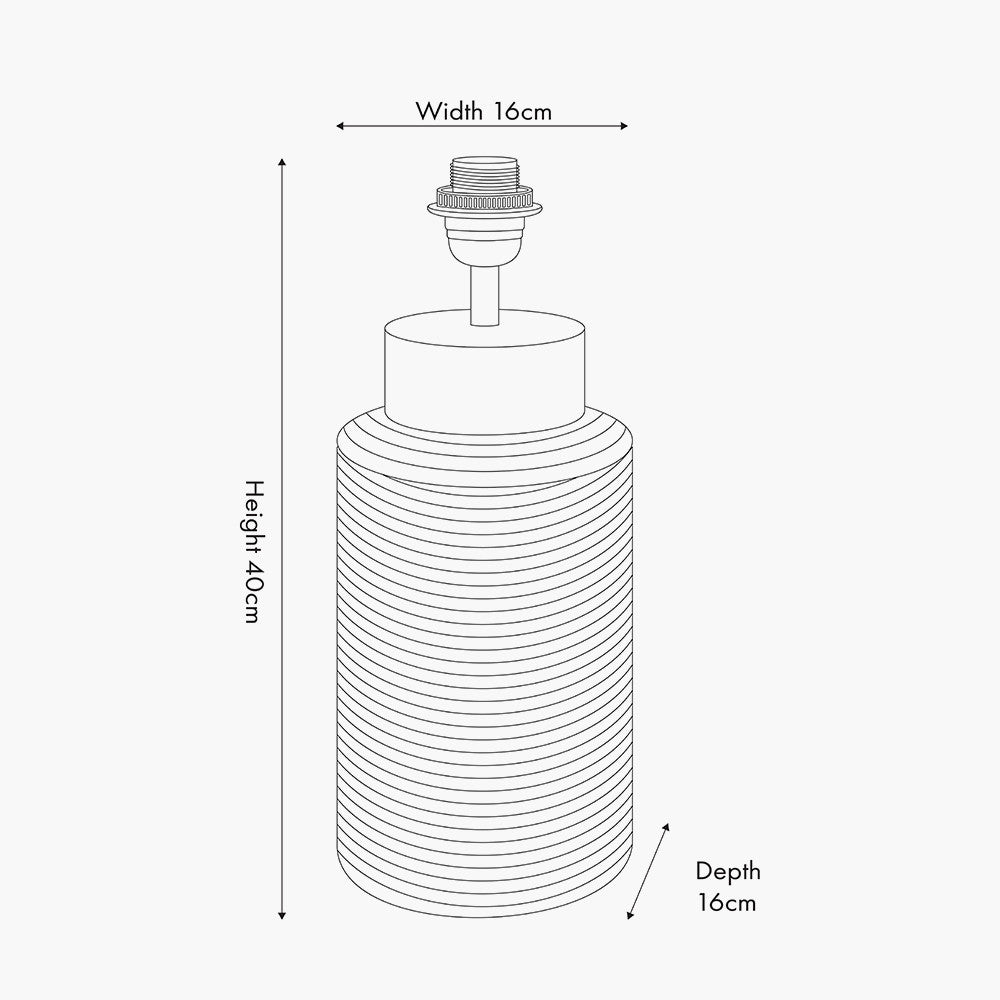 Sierra Black Tall Ribbed Terracotta Table Lamp - Base Only