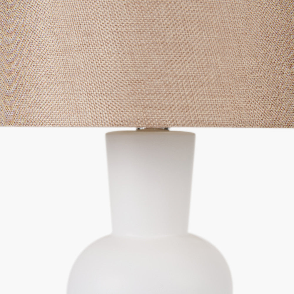 Aaliyah White Curved Bottle Ceramic Table Lamp