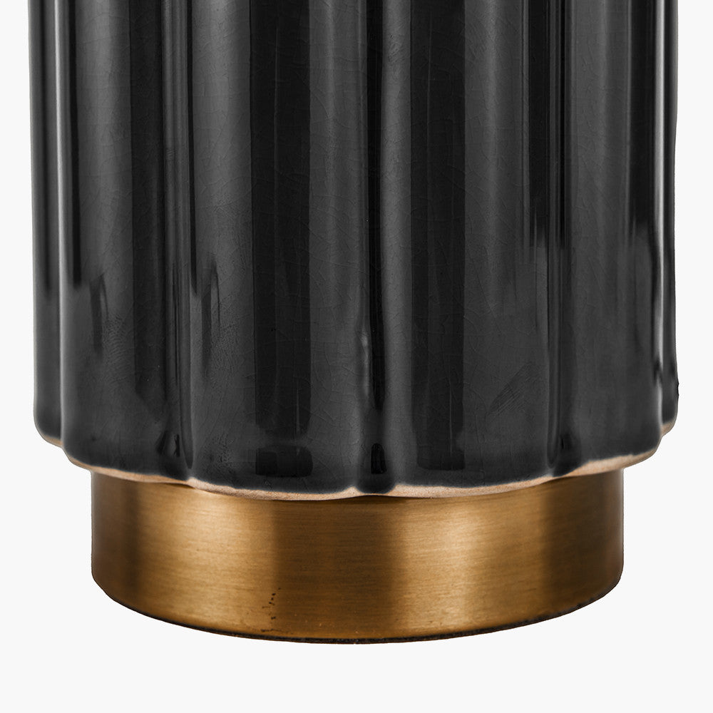 Lushan Black Scalloped Ceramic Table Lamp