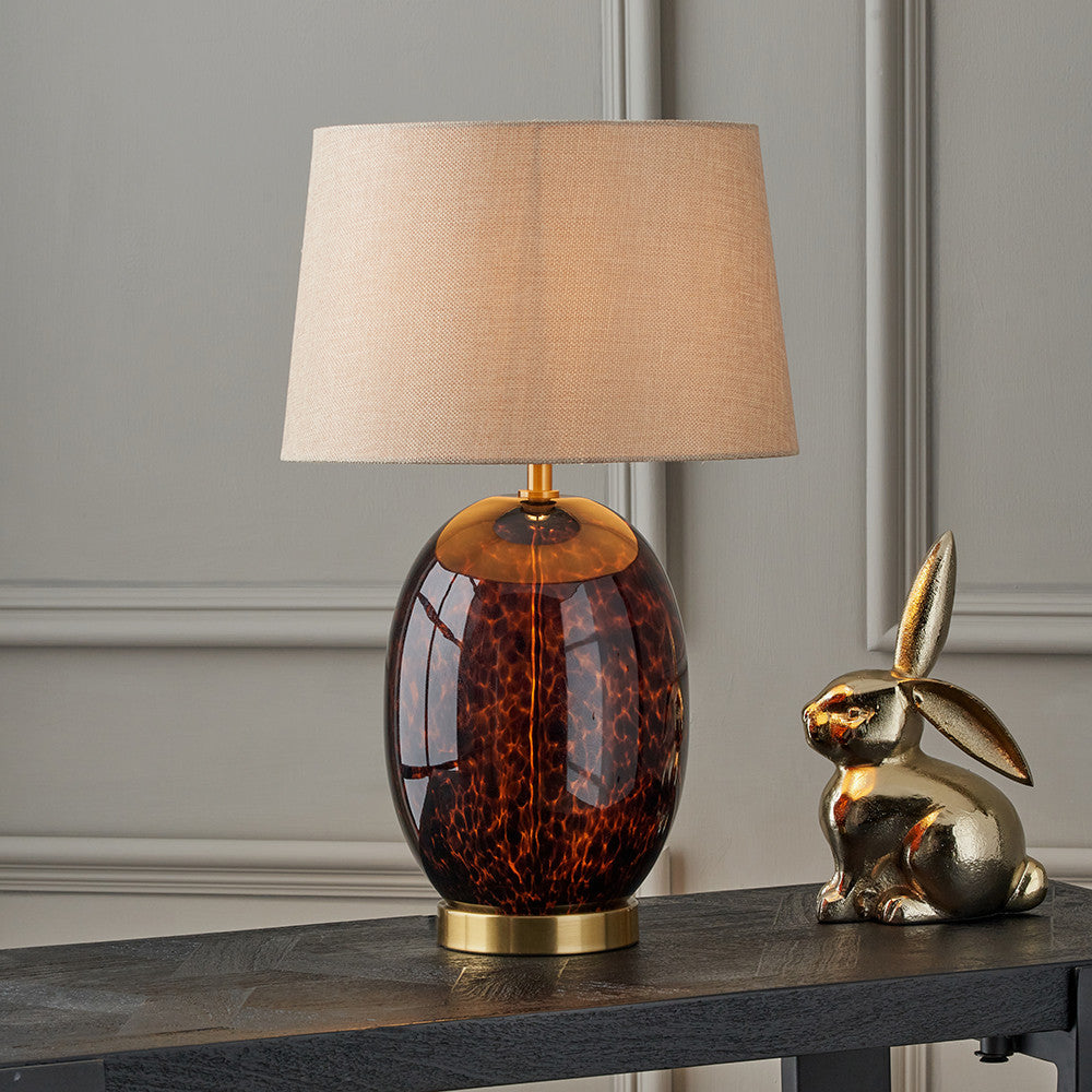Lucien Red Tortoiseshell Glass Table Lamp Tall