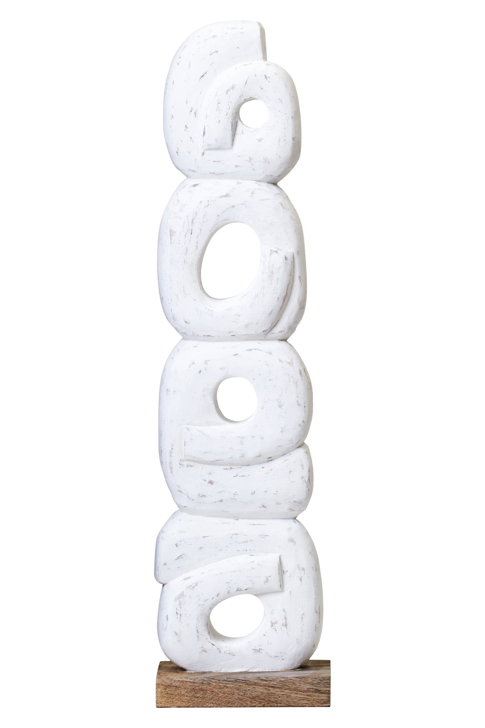 Osprey Rustic White Mango Wood Ring Sculpture