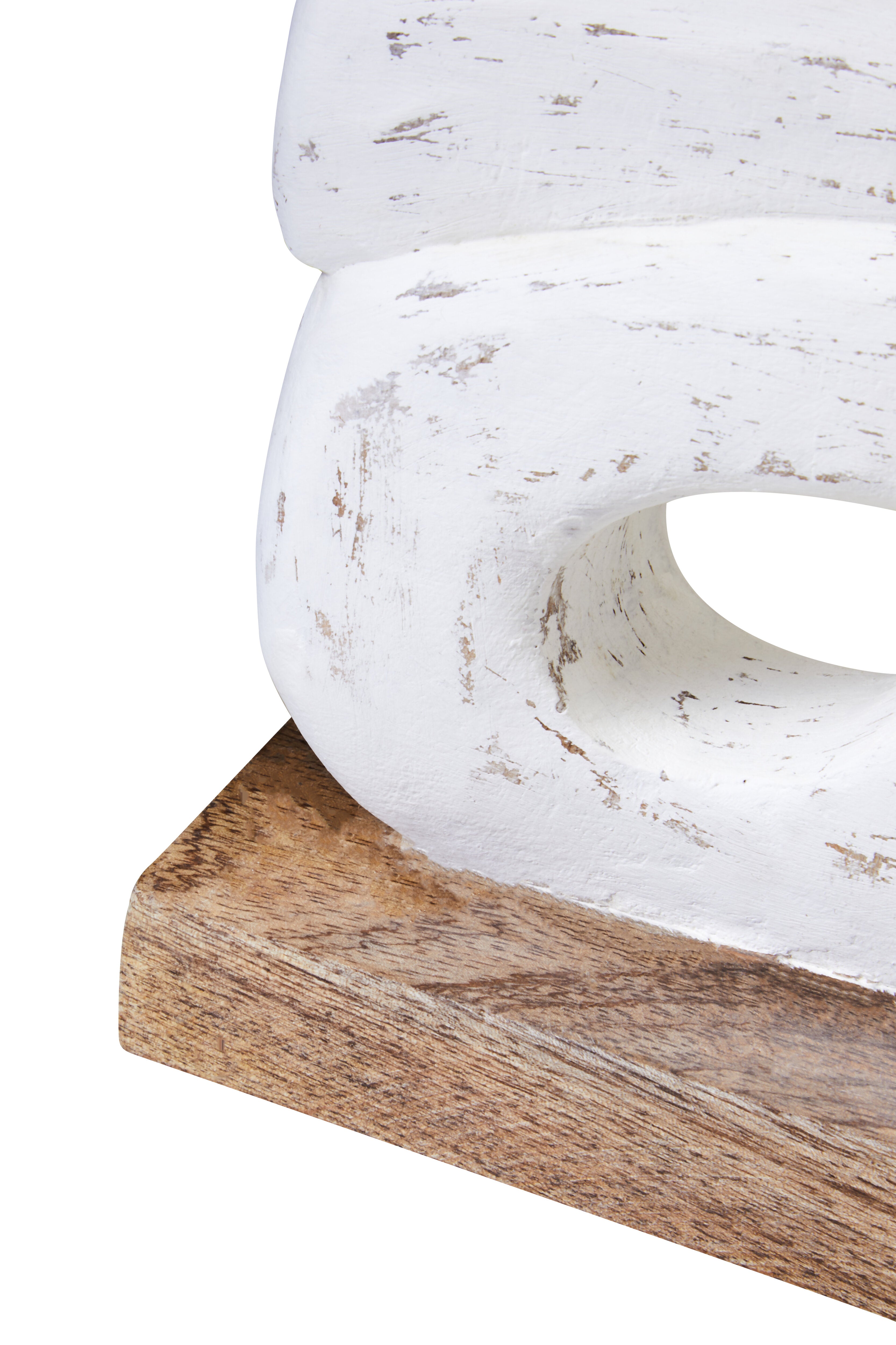 Osprey Rustic White Mango Wood Ring Sculpture